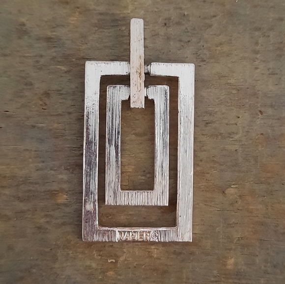 Vintage Napier Silver Silvertone and Crystal Pendant - Picture 4 of 6